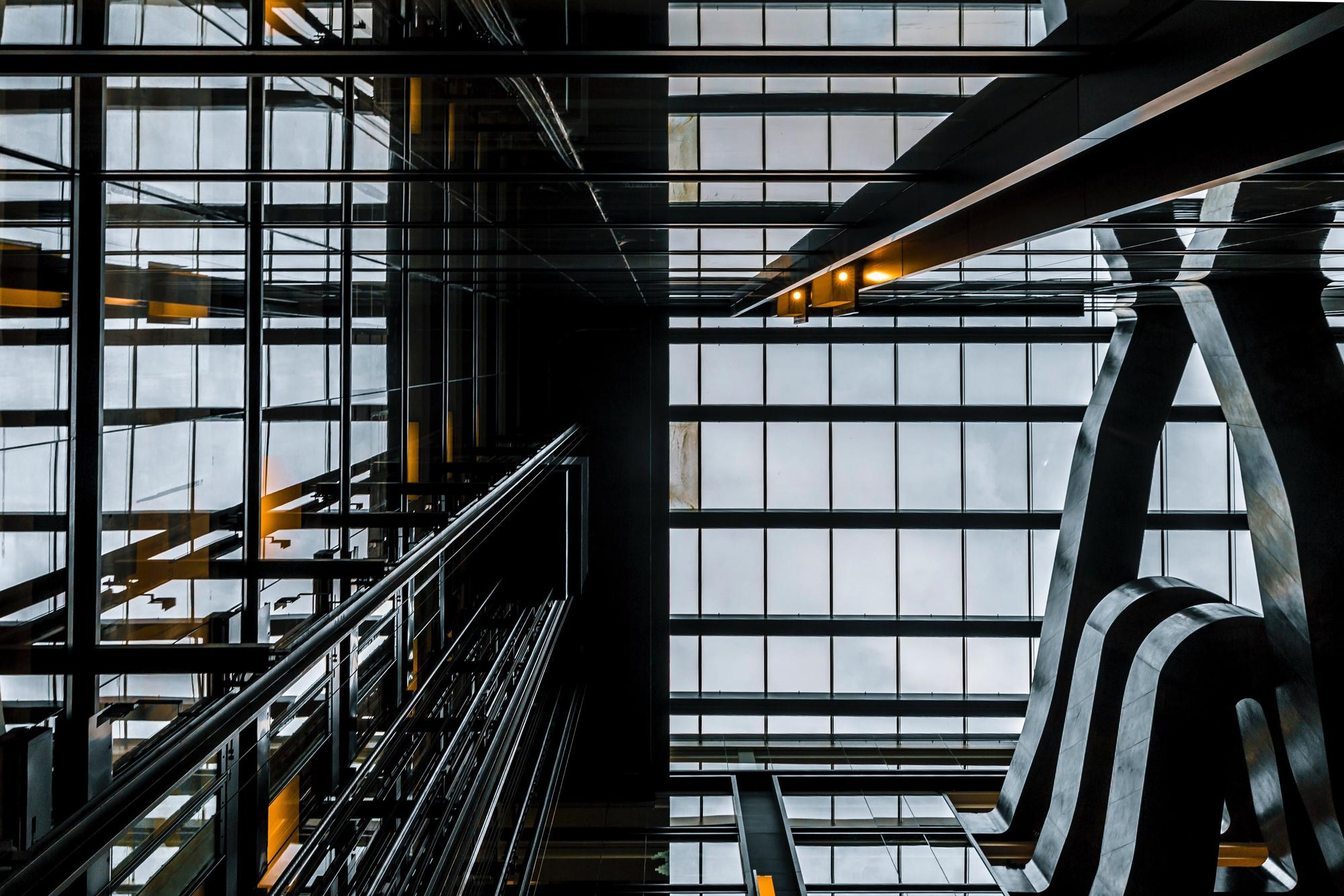 Modern commercial building supporting mission critical infrastructure projects and technical engineering management